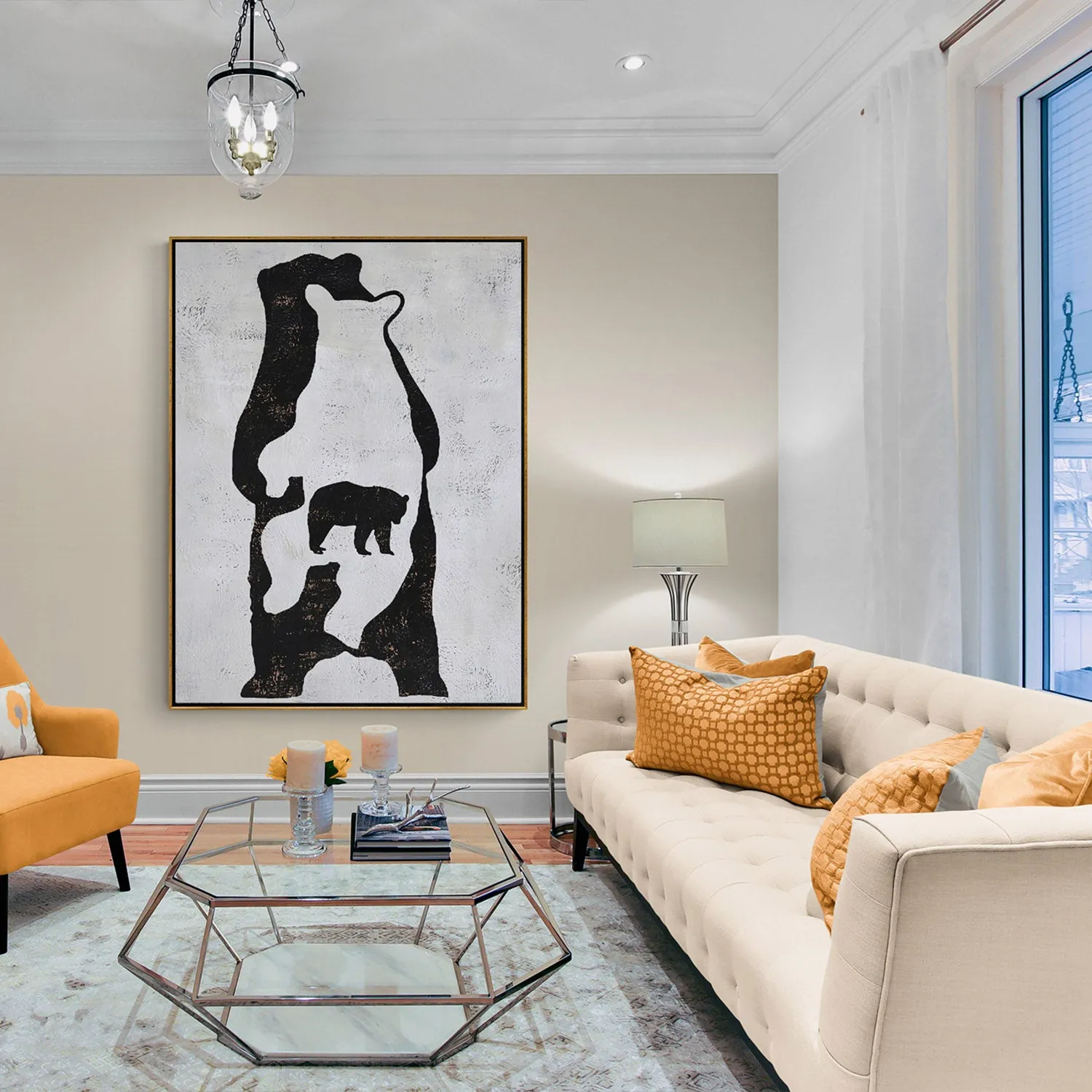 Vertical Minimalist Bear Painting H264V