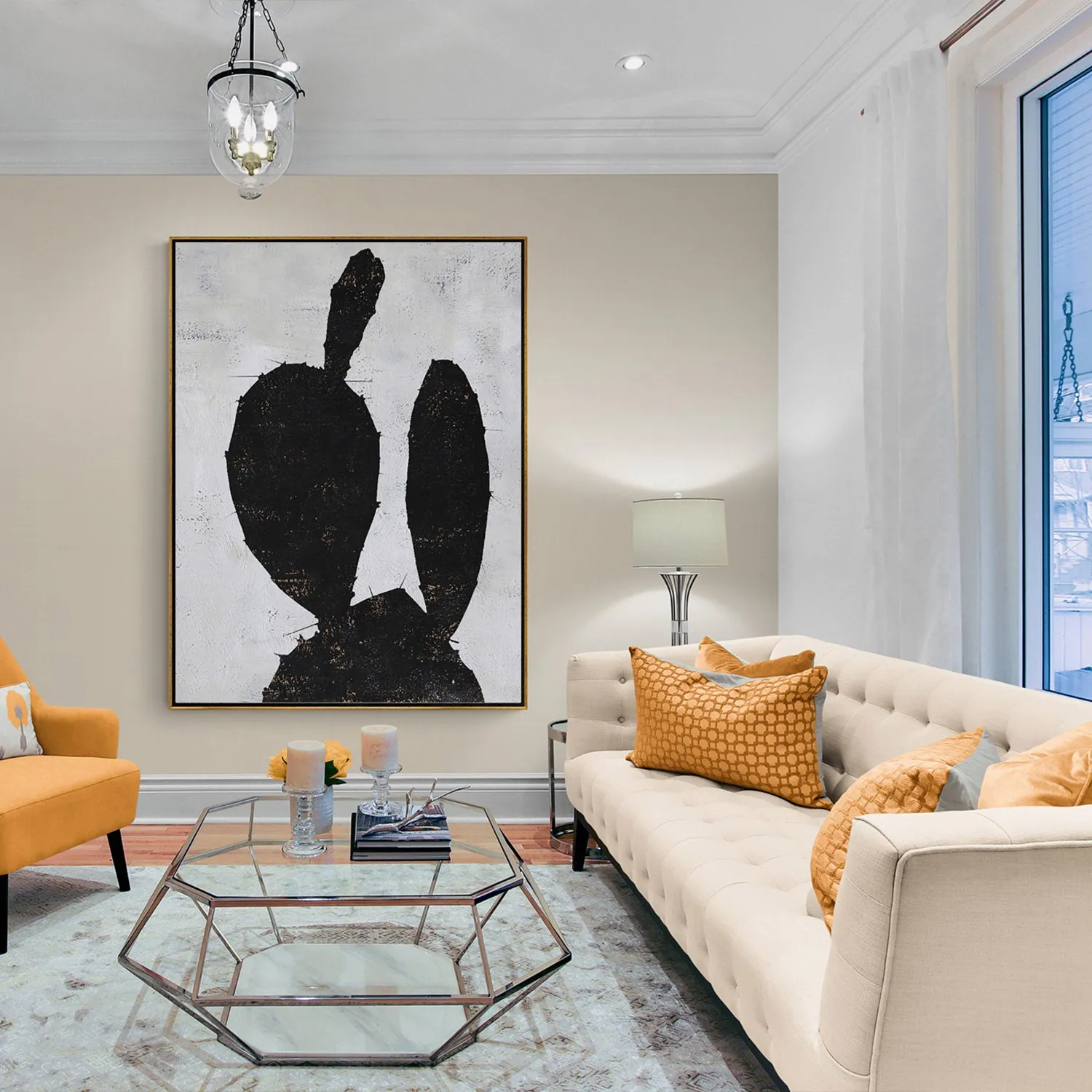 Vertical Minimalist Cactus Painting H260V