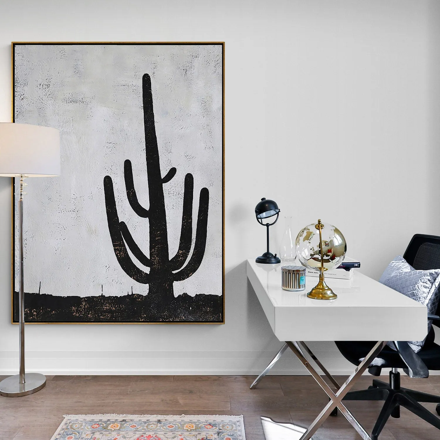 Vertical Minimalist Cactus Painting H261V