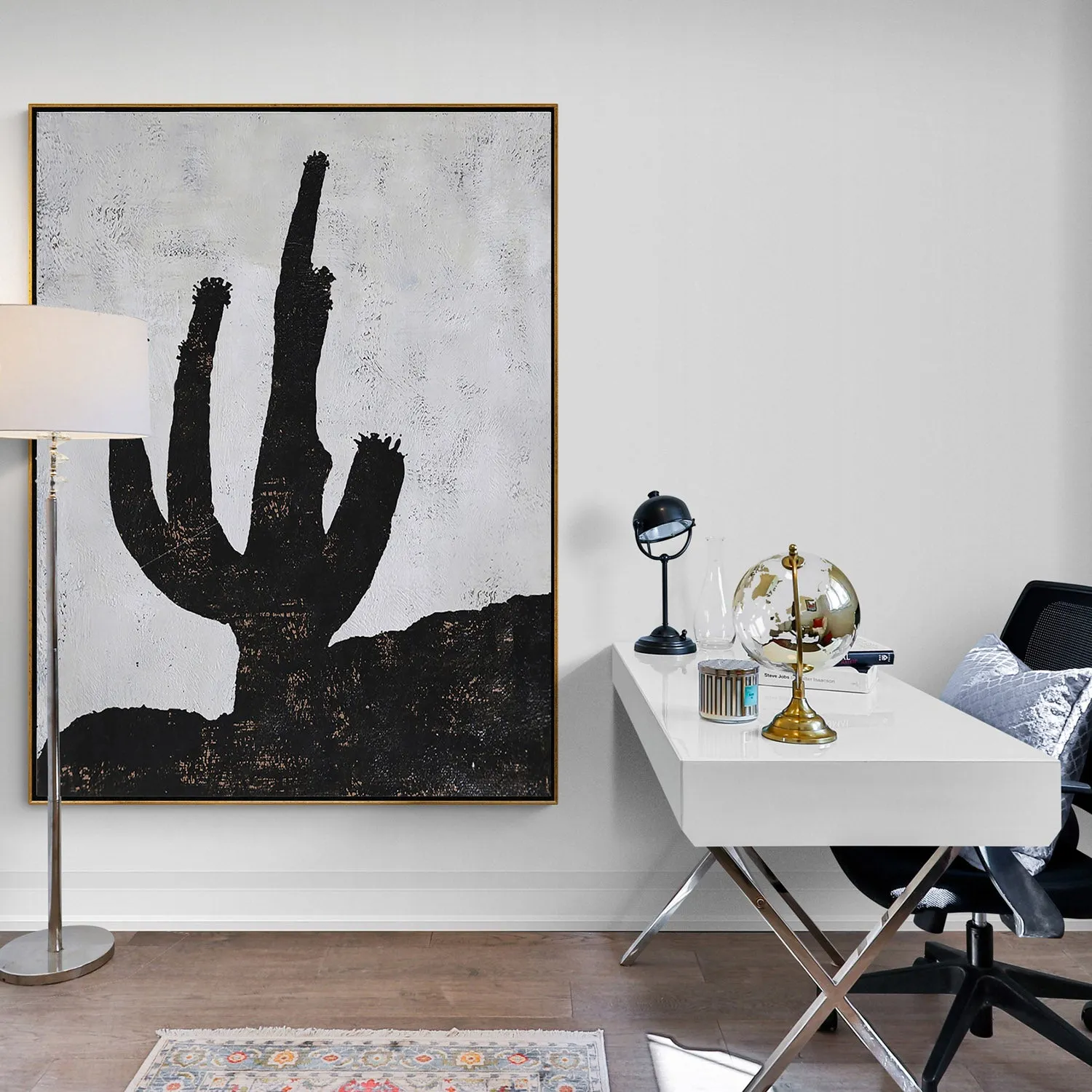 Vertical Minimalist Cactus Painting H262V