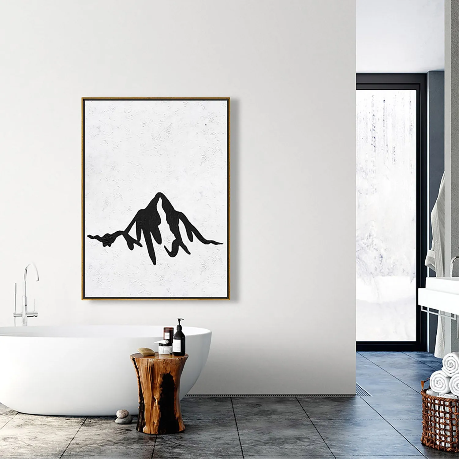 Vertical Minimalist Landscape Art J108L