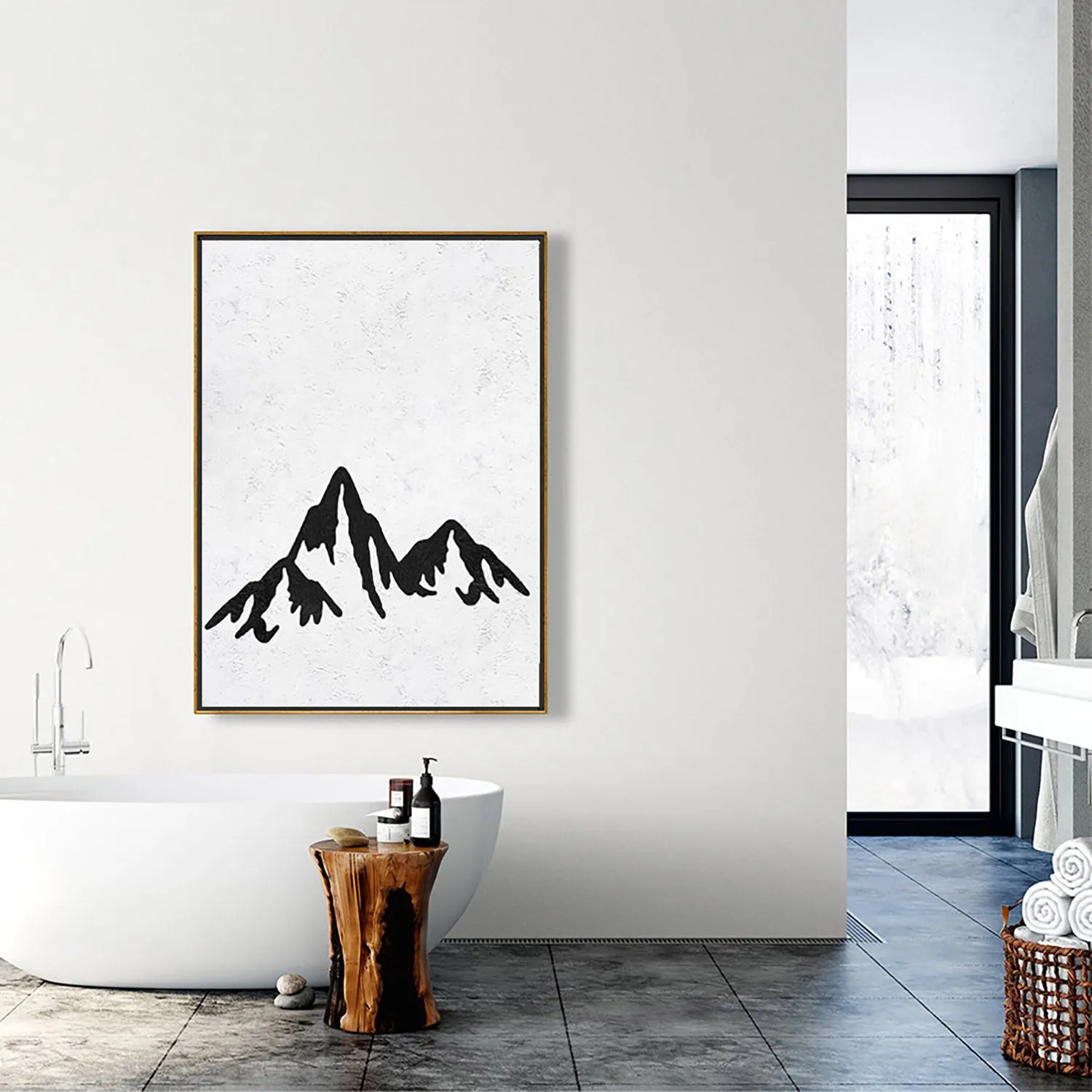 Vertical Minimalist Landscape Art J109L