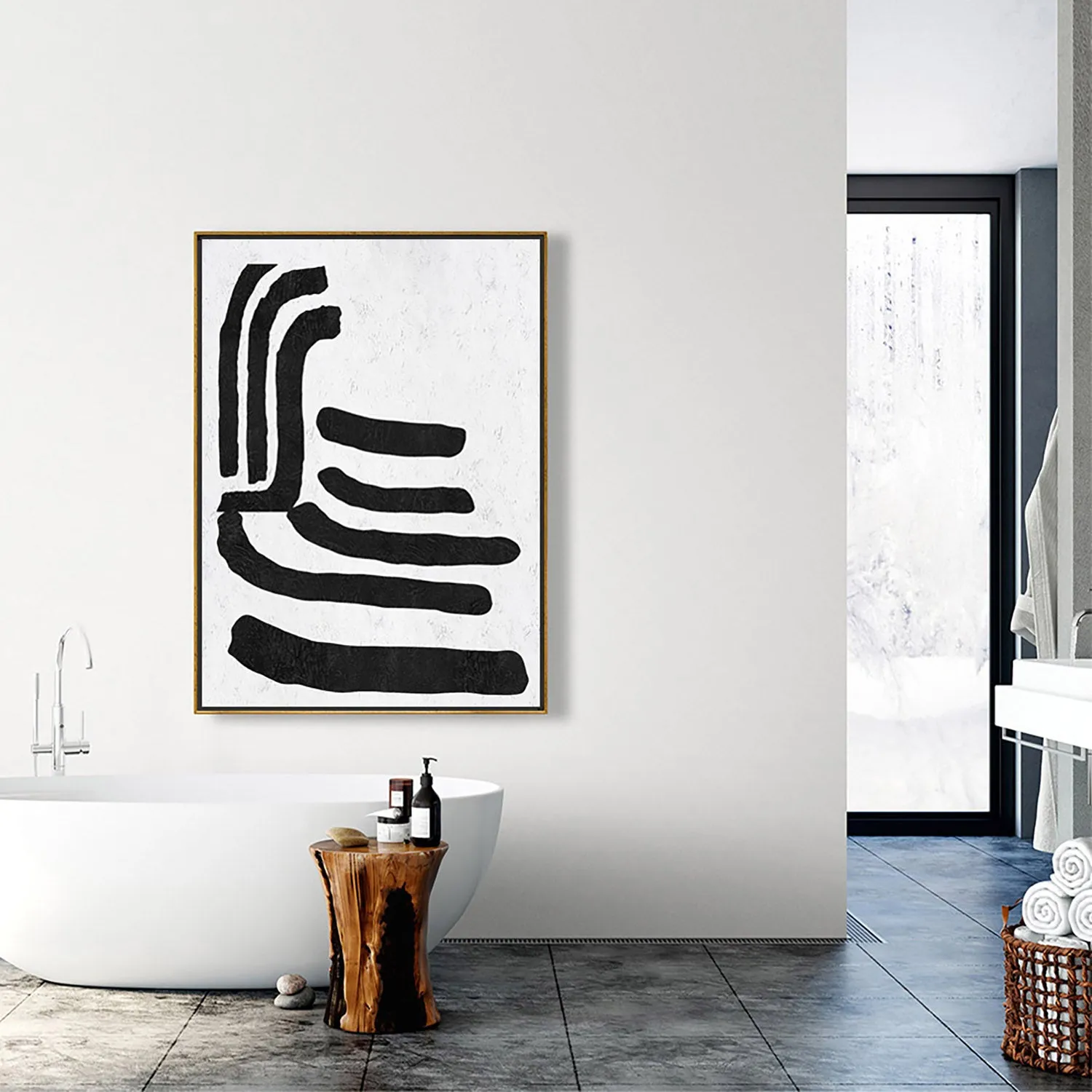 Vertical Minimalist Landscape Art J157L