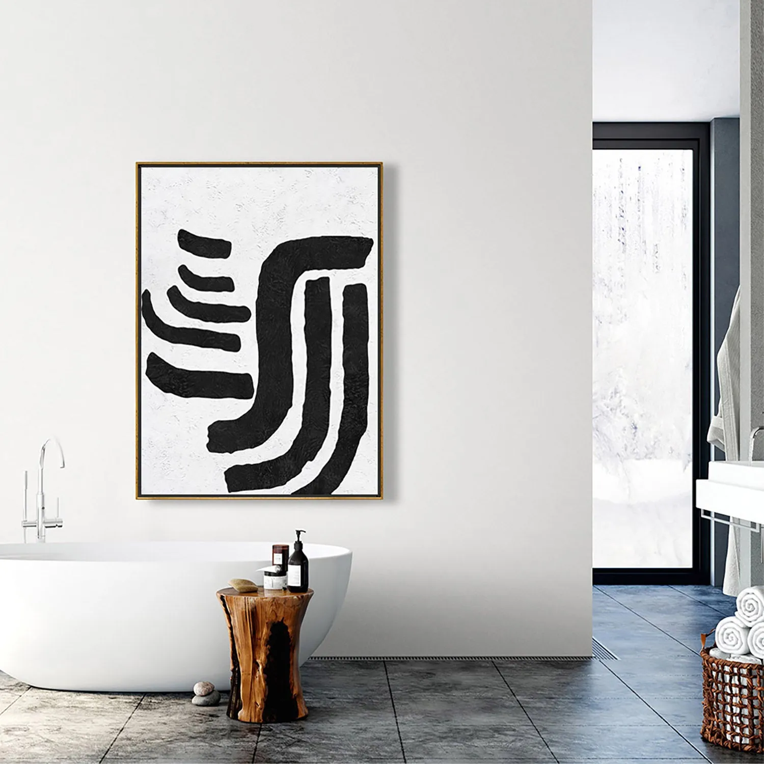 Vertical Minimalist Landscape Art J158L