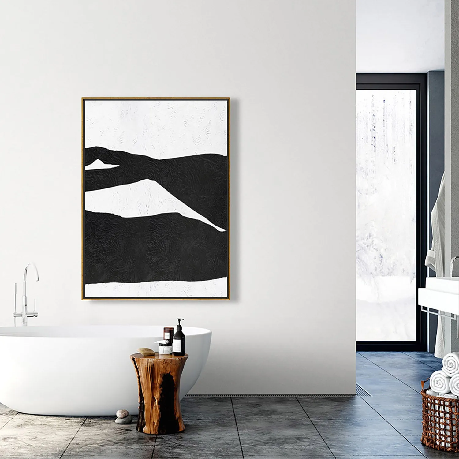 Vertical Minimalist Landscape Art J33L