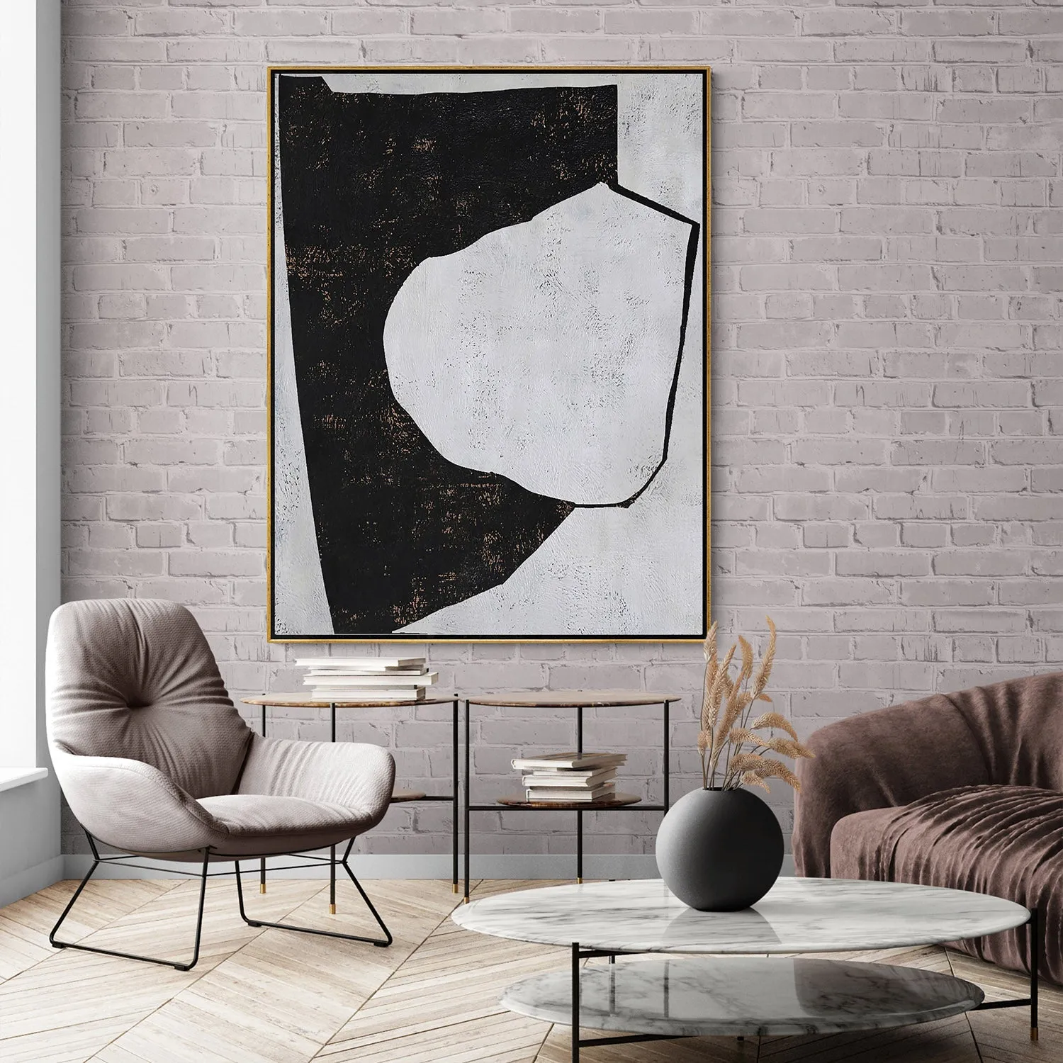Vertical Minimalist Minimalist Abstract Painting H201V