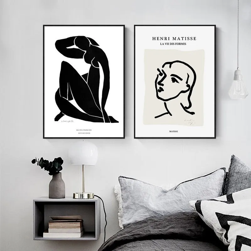 Vintage Abstract Matisse Line Figure