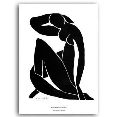 Vintage Abstract Matisse Line Figure