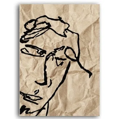 Vintage Abstract Matisse Line Figure