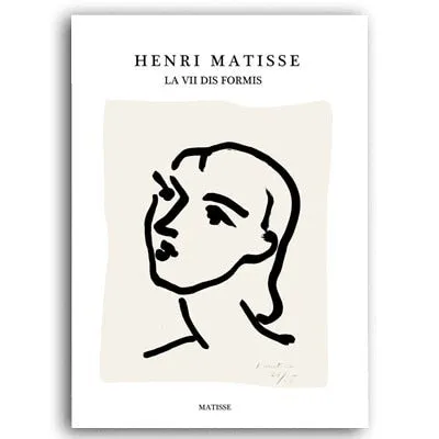 Vintage Abstract Matisse Line Figure