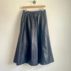 Vintage Deerskin Quality Leathers midi maxi Skirt with pockets // size large