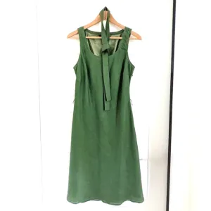 Vintage WILLI SMITH 100 Linen Fully Lined Dress with Eyelet Details Midi Dress