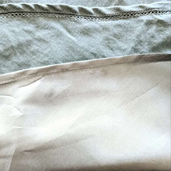 Vintage WILLI SMITH 100 Linen Fully Lined Dress with Eyelet Details Midi Dress