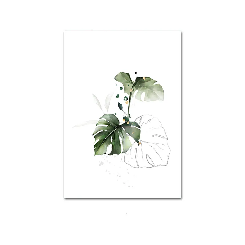 Watercolor Plant Canvas Wall Art