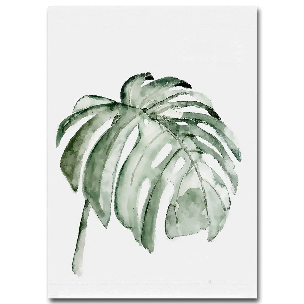 Watercolor Plant Leaves Poster Wall Art