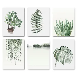 Watercolor Plant Leaves Poster Wall Art