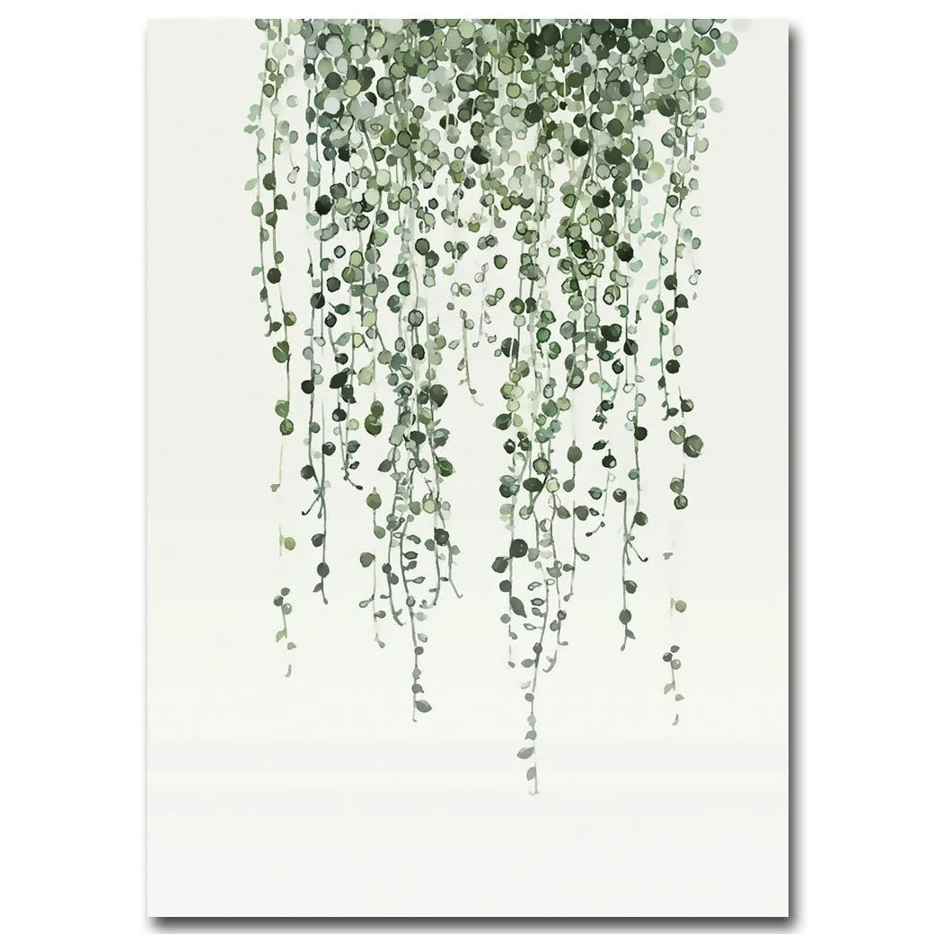 Watercolor Plant Leaves Poster Wall Art