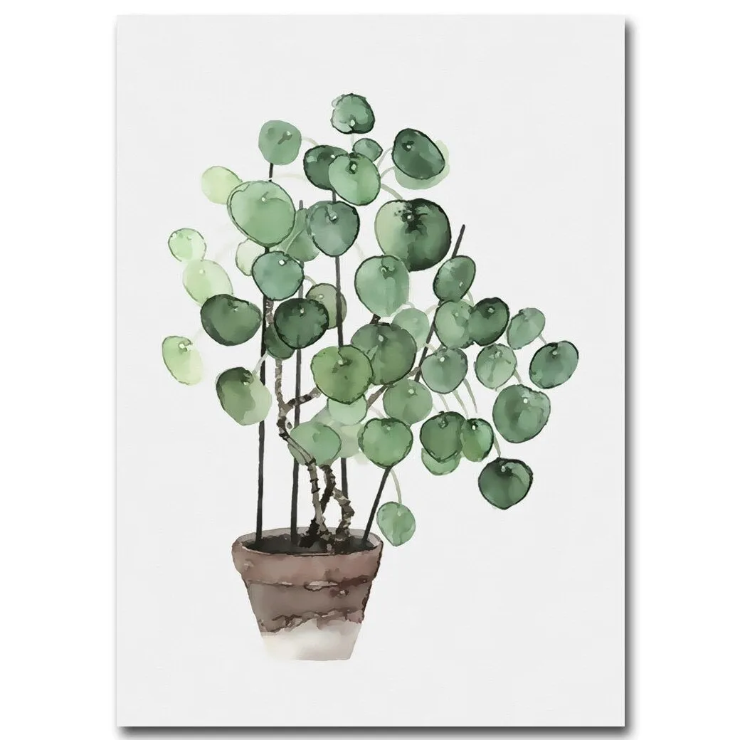 Watercolor Plant Leaves Poster Wall Art