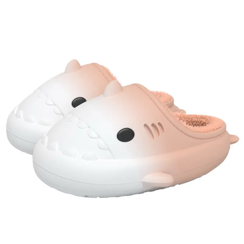 Waterproof Gradient Shark Cotton Slipper