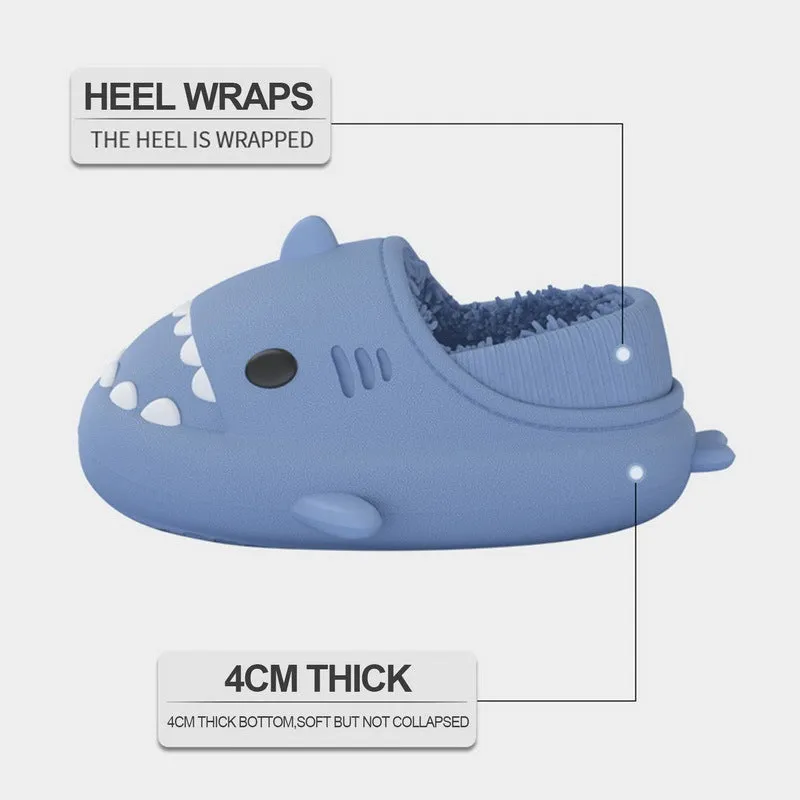 Waterproof Gradient Shark Cotton Slipper