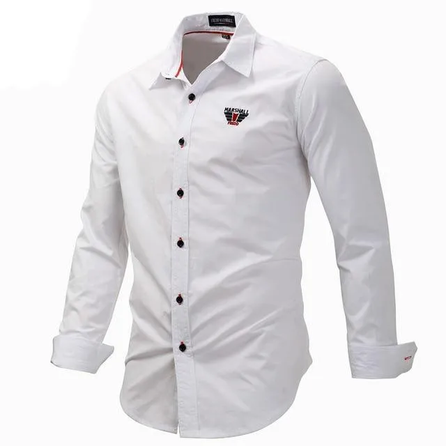 West Louis™ Solid Color Slim Fit Business Dress Shirt