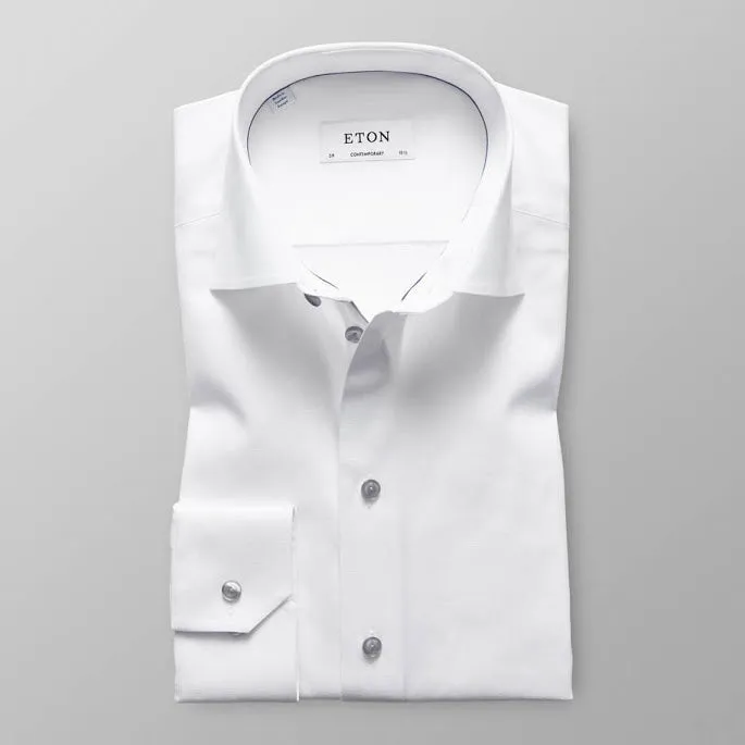 White Shirt with Grey Buttons