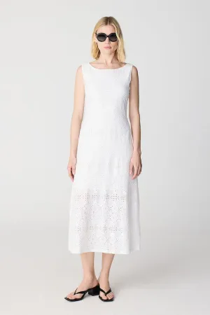 WHITE TEXTURED LONG DRESS