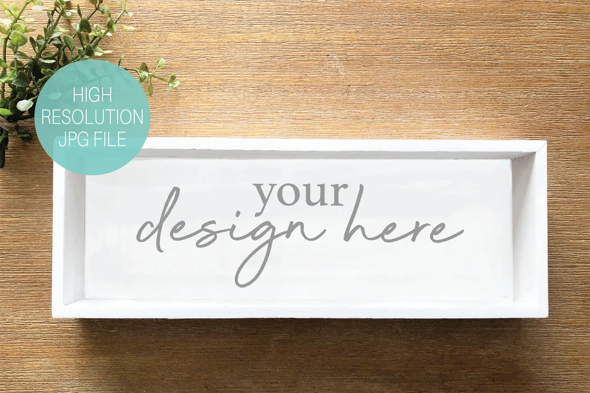 White Wood Shadow Box Sign Product Mockup