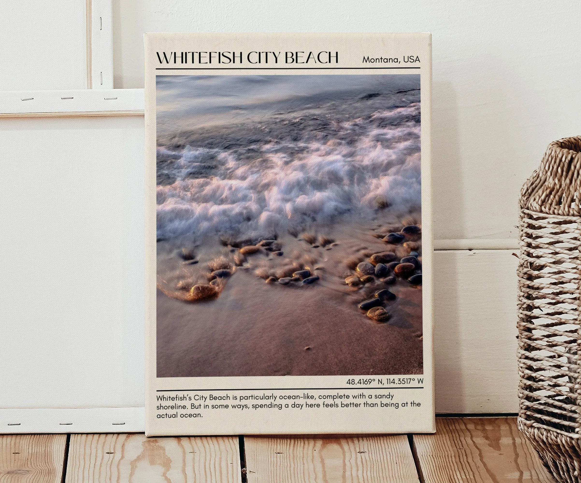 Whitefish City Beach Wall Canvas, USA