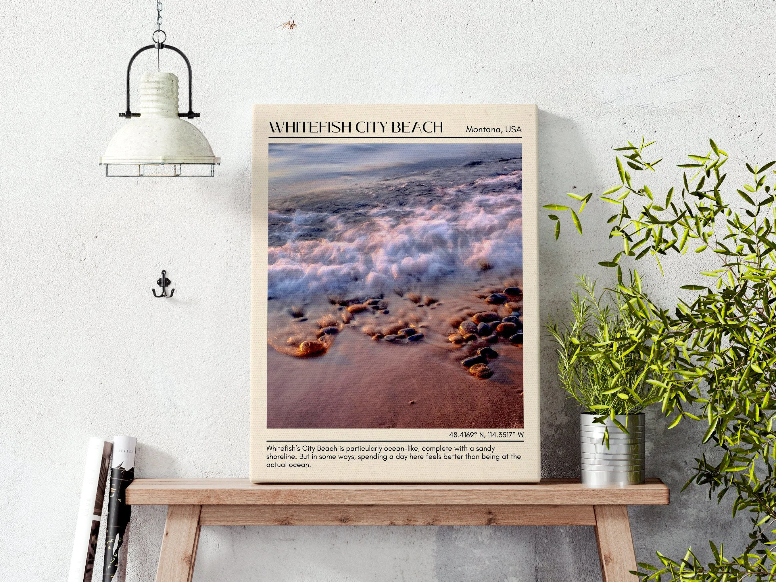 Whitefish City Beach Wall Canvas, USA