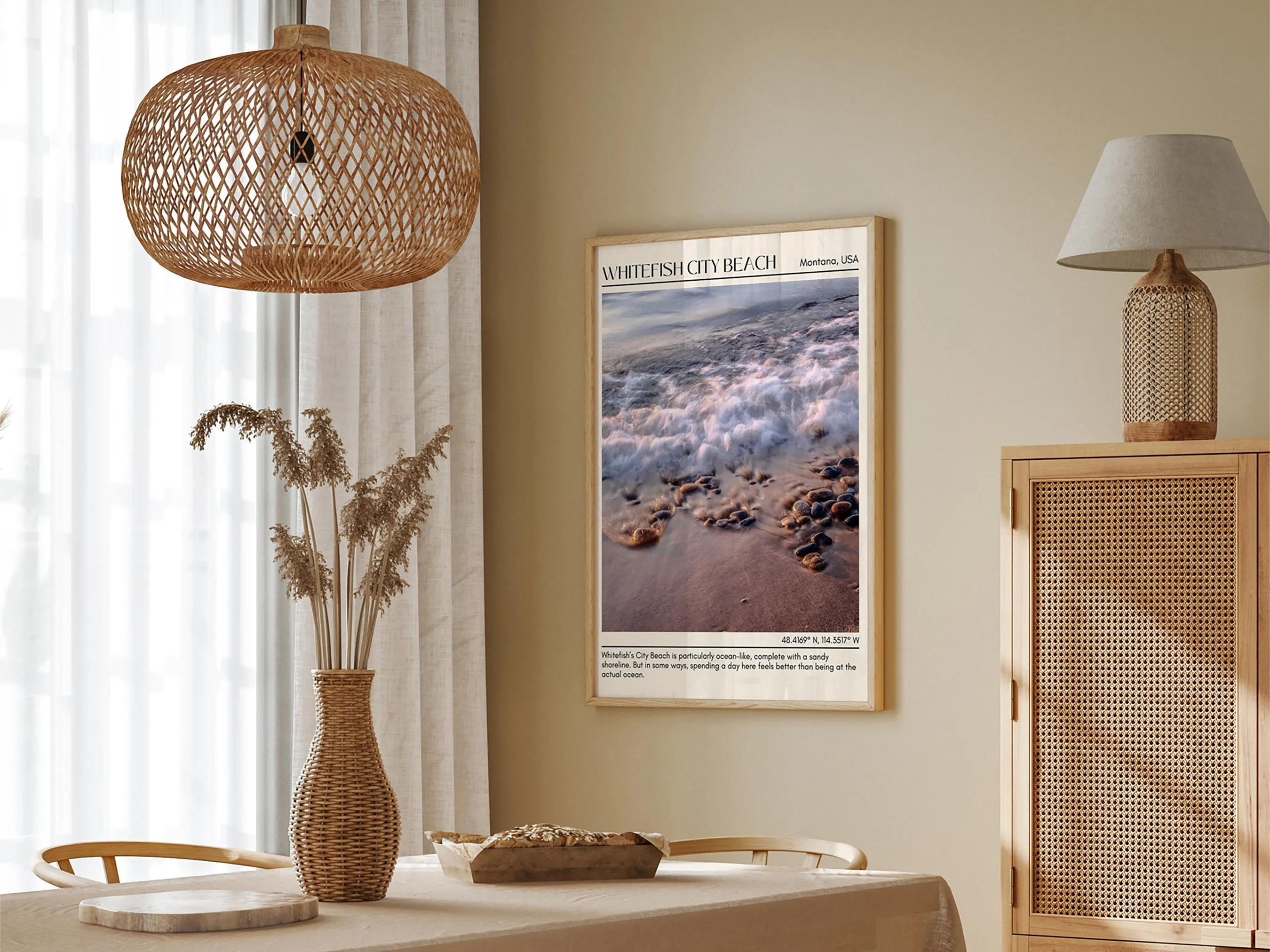 Whitefish City Beach Wall Canvas, USA