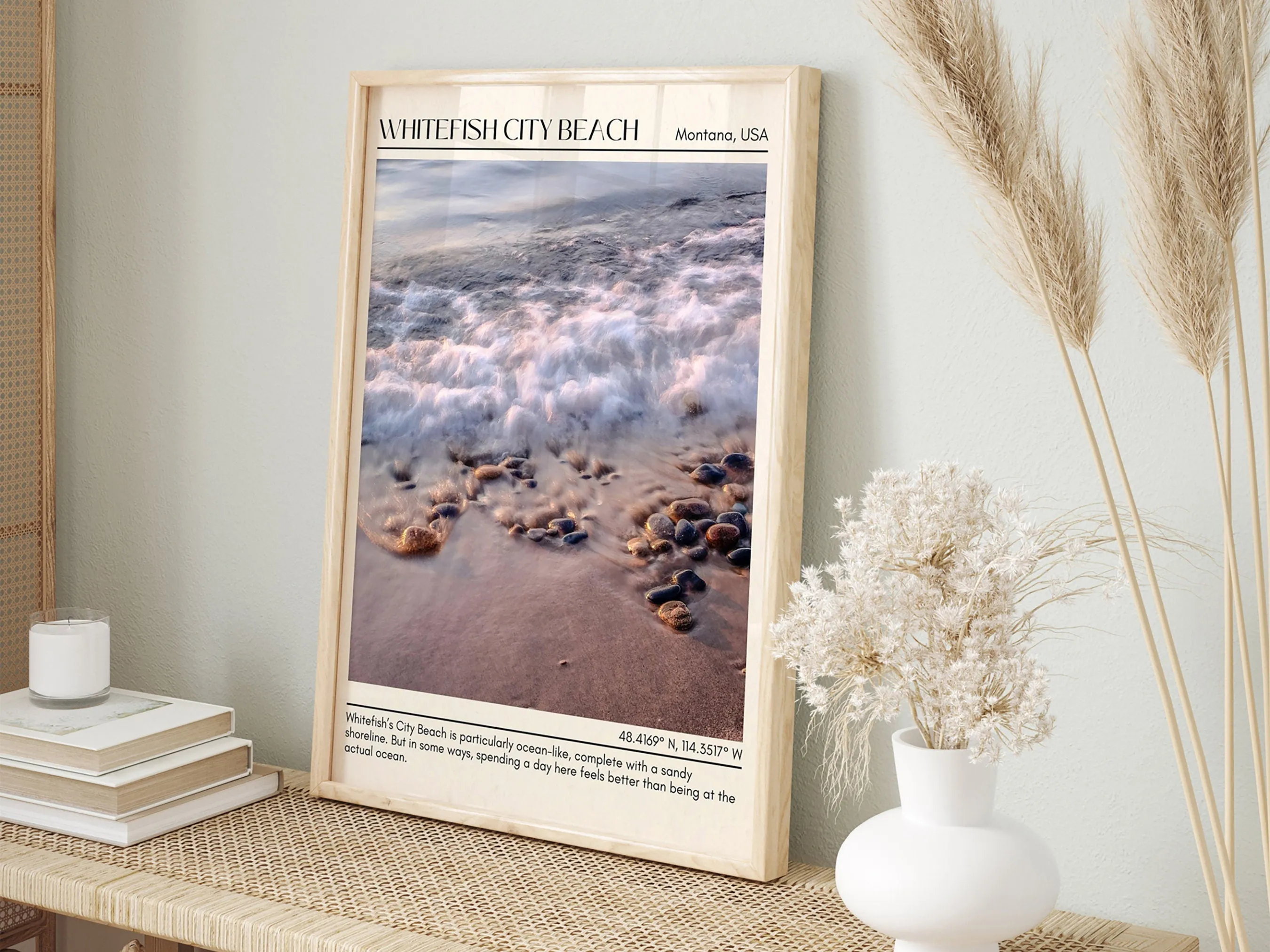 Whitefish City Beach Wall Canvas, USA