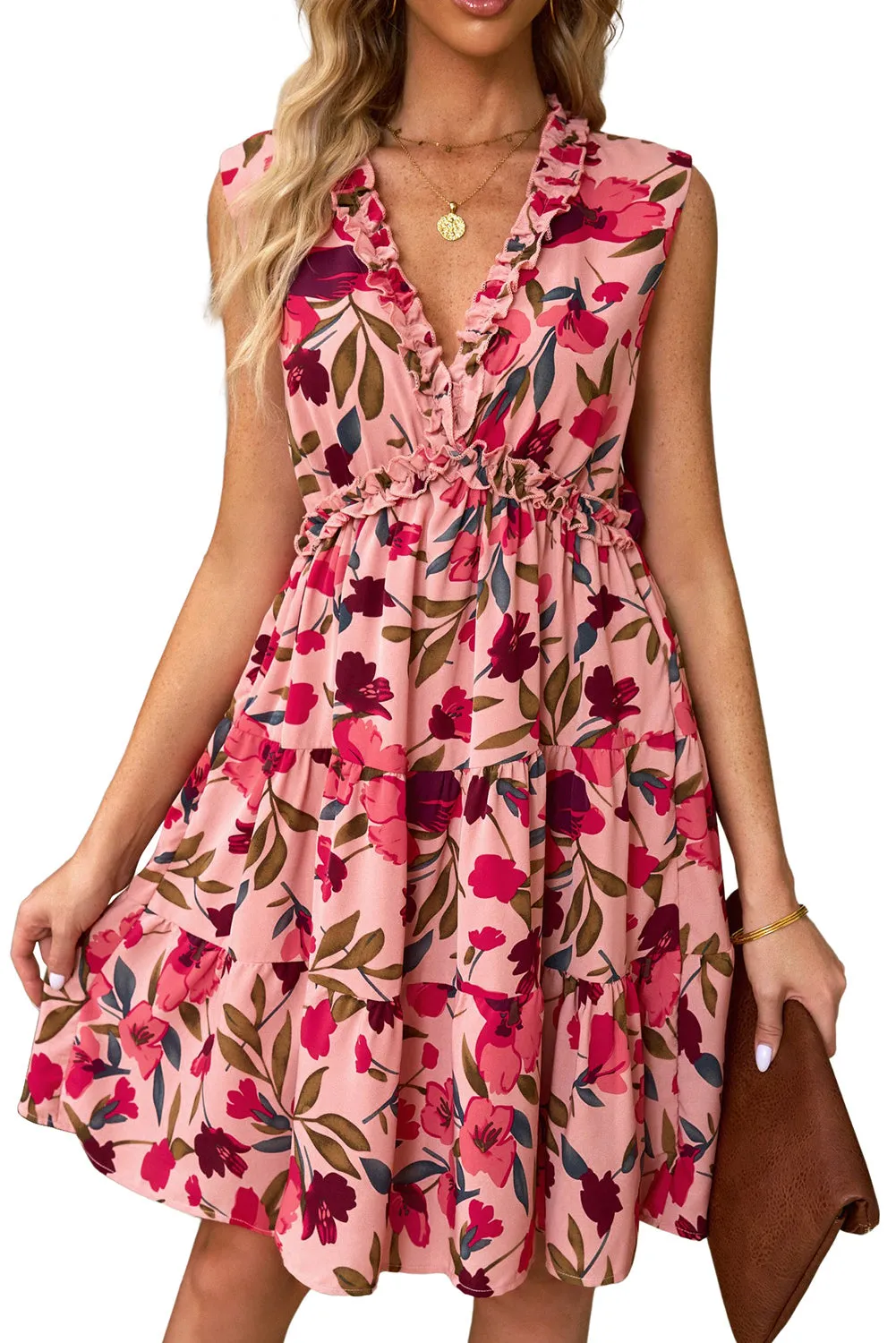 Wild Lotus Ruffle Tiered Maxi Dress