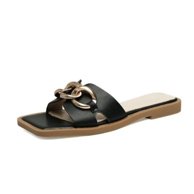 Women Fashion Real Leather Slippers
