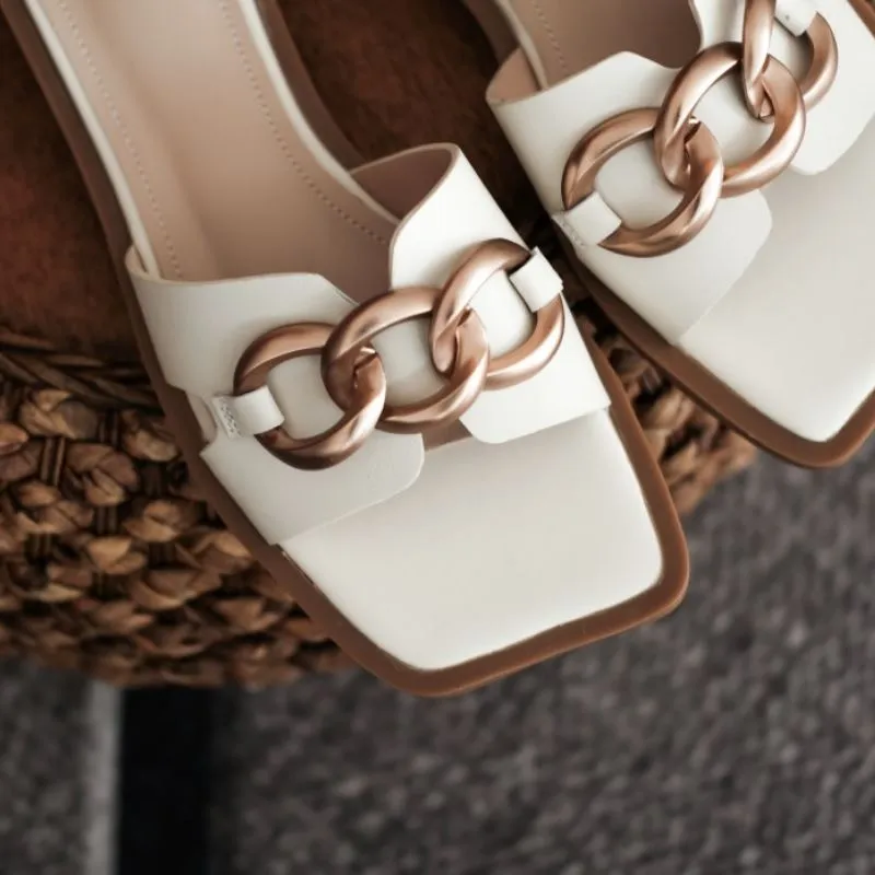 Women Fashion Real Leather Slippers