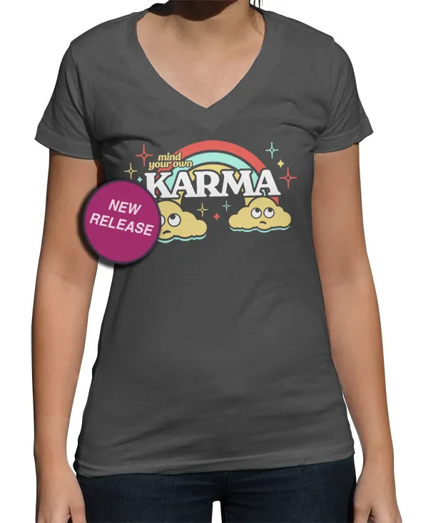 Women's Mind Your Own Karma Vneck T-Shirt