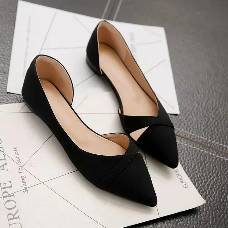 Women's Small Feet Side Empty Flat Shoes MS320