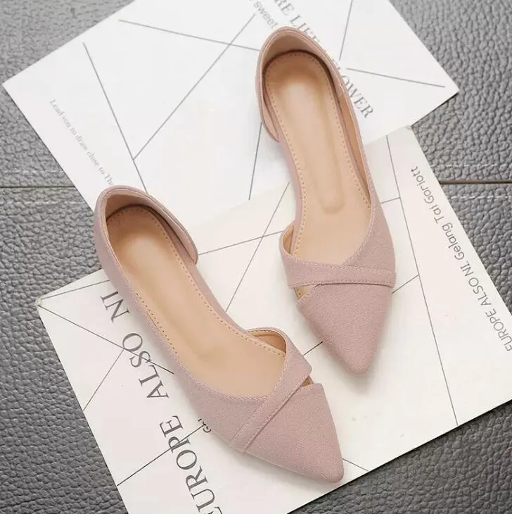 Women's Small Feet Side Empty Flat Shoes MS320
