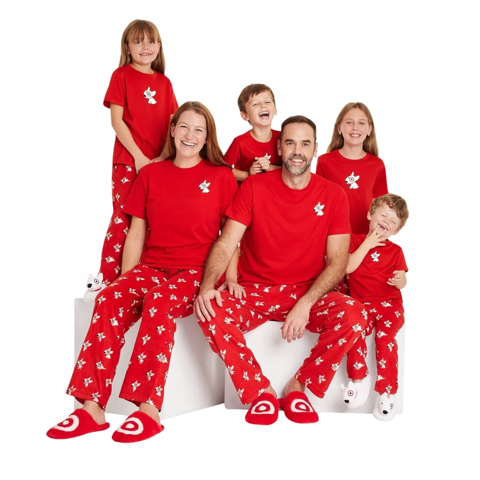 Wondershop Adult Womens Mens Bullseye Scuff Slippers Red L (W 9/10  M 7/8)