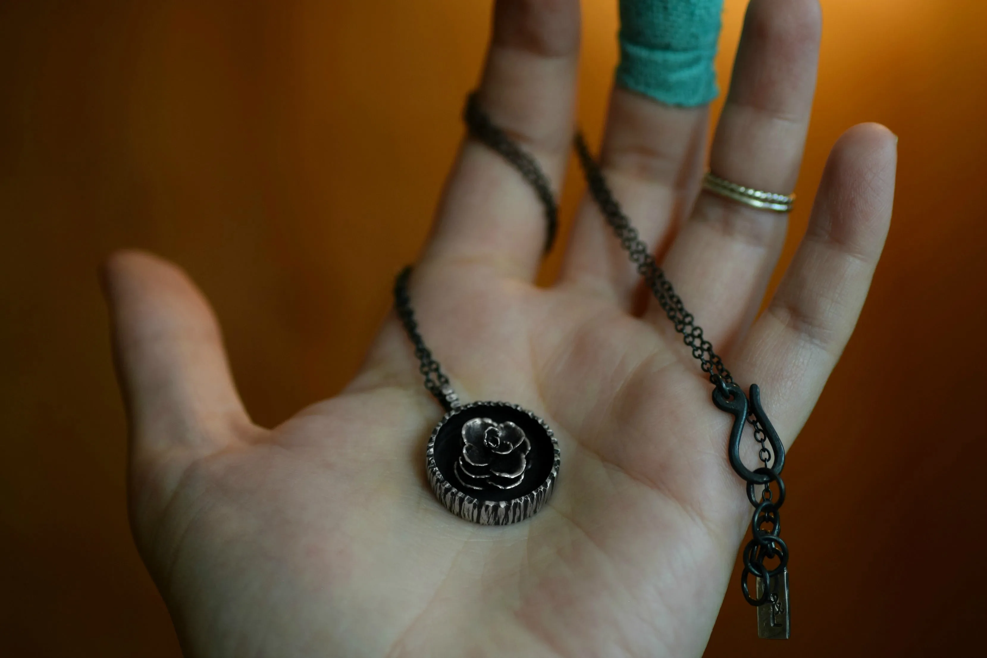 XSucculent Shadowbox Necklace - Sterling Silver - One of a Kind